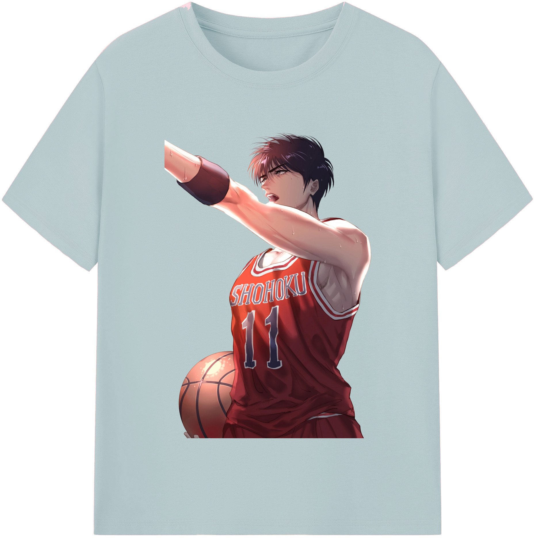 SLAM DUNK／スラムダンク 綿100％半袖Tシャツ（フロントプリント）